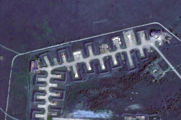 Супутниковий знімок аеродрому Сакі, 10 серпня. Фото: Командування Повітряних Сил ЗСУ/Air Force |